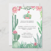 Waterverf Succulents Birthday Party Kaart (Voorkant)