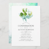 Waterverf Succulents Boy Bevestiging Kaart (Voorkant / Achterkant)