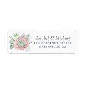 Waterverf Succulents Cactus Greenery Elegant Etiket (Voorkant)