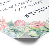 Waterverf Succulents Cactus Greenery Hashtag Sign Poster (Hoek)