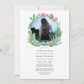 Waterverf Succulents Celebration of Life Photo Kaart (Voorkant)