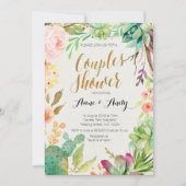Waterverf Succulents Couples Shower nodigt Boho ui Kaart (Voorkant)