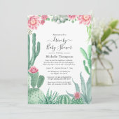 Waterverf Succulents Drive by Shower Kaart (Staand voorkant)