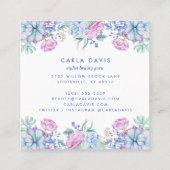 Waterverf Succulents Floral Boho Makeup Artist Vierkante Visitekaartje (Achterkant)