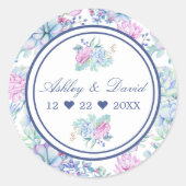 Waterverf Succulents Floral Cactus Wedding Favor Ronde Sticker (Voorkant)