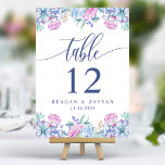 Waterverf Succulents Floral Chic Cactus Wedding Kaart<br><div class="desc">Waterverf Succulent Floral Chic Cactus Wedding Table Number</div>