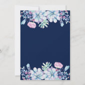 Waterverf Succulents Garden Wedding Invitation Kaart (Achterkant)