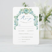 Waterverf Succulents Garden Wedding RSVP Card (Staand voorkant)