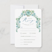 Waterverf Succulents Garden Wedding RSVP Card (Voorkant)