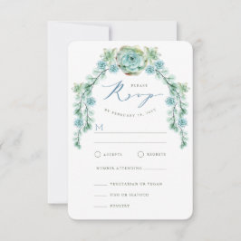 Waterverf Succulents Garden Wedding RSVP Card