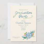 Waterverf Succulents Graduation Party Kaart (Voorkant)