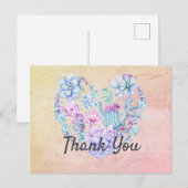 Waterverf Succulents Heart Hartelijk dank Briefkaa Briefkaart (Voorkant / Achterkant)