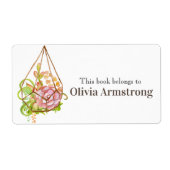 Waterverf Succulents Personalized Book behoort tot Etiket (Voorkant)