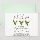 Waterverf Succulents Polka Dots Baby shower Kaart (Voorkant / Achterkant)