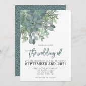 Waterverf Succulents Rustic Wedding Invitation Kaart (Voorkant / Achterkant)