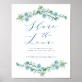 Waterverf Succulents Share the Love Wedding Sign Poster (Voorkant)