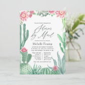 Waterverf Succulents Shower by Mail Kaart (Staand voorkant)