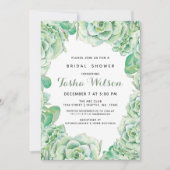 Waterverf Succulents Vrijgezellenfeest Uitnodigen Kaart (Voorkant)