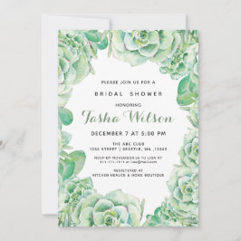 Waterverf Succulents Vrijgezellenfeest Uitnodigen Kaart