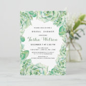 Waterverf Succulents Vrijgezellenfeest Uitnodigen Kaart (Staand voorkant)