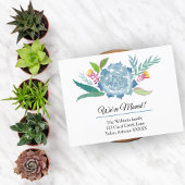 Waterverf Succulents We hebben ons verplaatst Aankondigingskaart