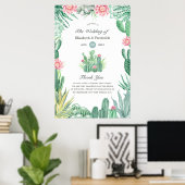 Waterverf Succulents Weddenschap Welkom Poster (Thuiskantoor)
