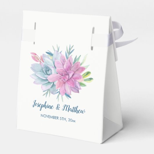 Waterverf Succulents Wedding Bedankdoosjes (Achterkant)