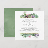 Waterverf Succulents Wedding Kaart (Voorkant / Achterkant)