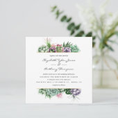 Waterverf Succulents Wedding Kaart (Staand voorkant)