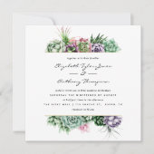 Waterverf Succulents Wedding Kaart (Voorkant)