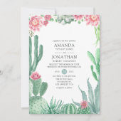 Waterverf Succulents Wedding Kaart (Voorkant)