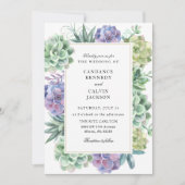 Waterverf Succulents Wedding Kaart (Voorkant)