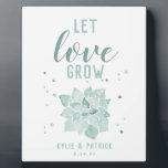 Waterverf Succulents Wedding Let Love Grow Sign Fotoplaat<br><div class="desc">Waterverf Succulents Wedding Let Love Grow Sign</div>