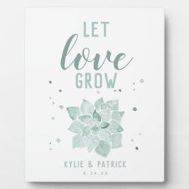Waterverf Succulents Wedding Let Love Grow Sign Fotoplaat