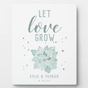 Waterverf Succulents Wedding Let Love Grow Sign Fotoplaat