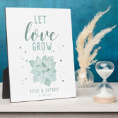 Waterverf Succulents Wedding Let Love Grow Sign Fotoplaat (Zijkant)