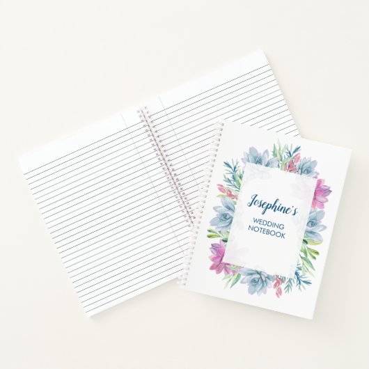 Waterverf Succulents Wedding Notitieboek (Binnen)