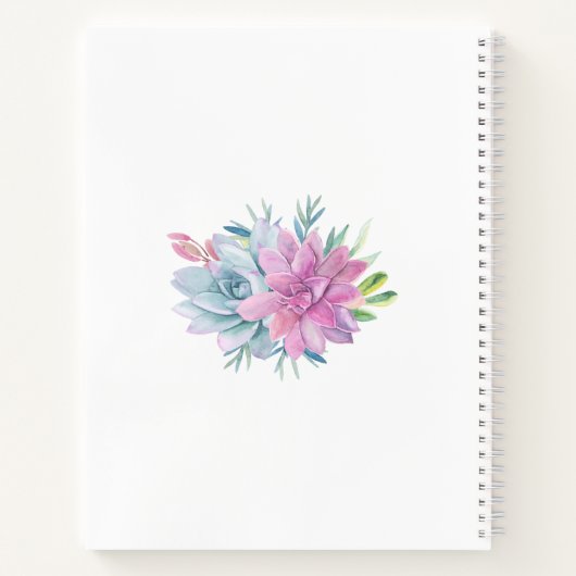 Waterverf Succulents Wedding Notitieboek (Achterkant)