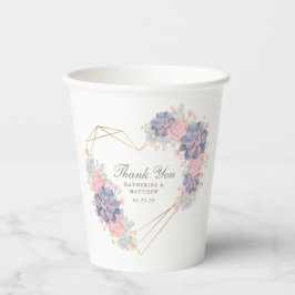 Waterverf Succulents Wedding Papieren Bekers