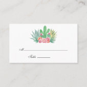 Waterverf Succulents Wedding Plaatskaartje (Voorkant)