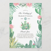 Waterverf Succulents Wedding Programmakaart (Voorkant)