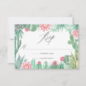 Waterverf Succulents Wedding RSVP Kaartje (Voorkant)