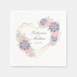 Waterverf Succulents Wedding Servet