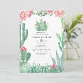 Waterverf Succulents Wedding Shower Kaart (Staand voorkant)