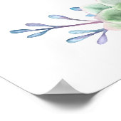 Waterverf Succulents Wedding Unplugged Ceremony Poster (Hoek)