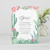 Waterverf Succulents Wedding Update Kaart (Staand voorkant)