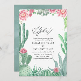 Waterverf Succulents Wedding Update Kaart