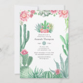 Waterverf Succulents Wedding Vrijgezellenfeest Kaart (Voorkant)