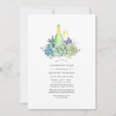 Waterverf Succulents Wine Celebration of Life Kaart (Voorkant)