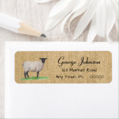 Waterverf Suffolk Sheep Etiket (Insitu)